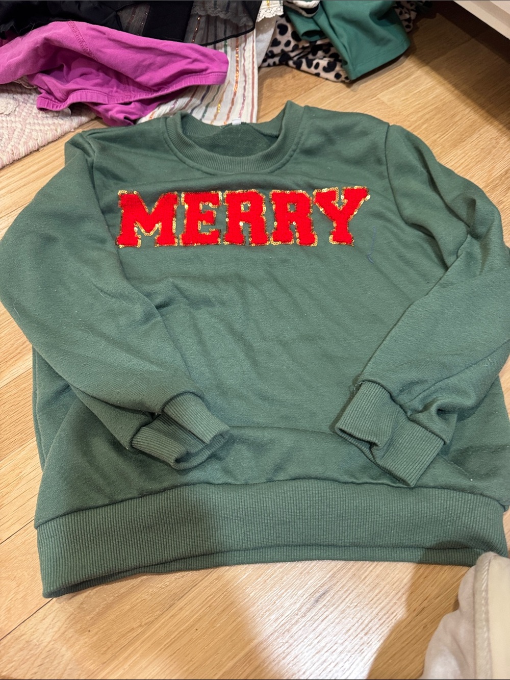 Green 'MERRY' Holiday Sweatshirt